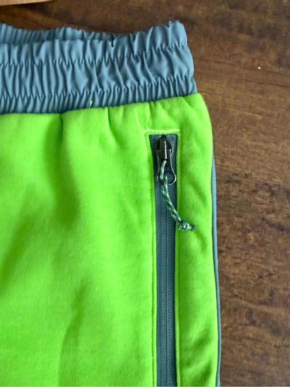 The North Face Neon Lime & Gray Drawstring Shorts